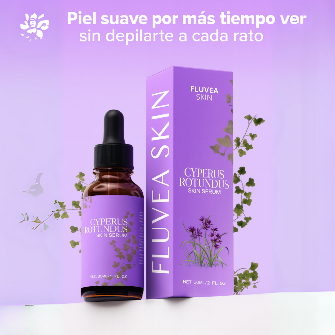 FluvéaSkin® - Vello más fino y menos visible con Raiz de Cyperus Rotundus